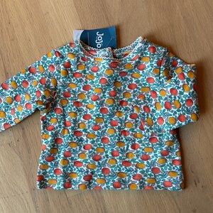 Jojo Maman Bebe Top Peaches Apples 0-3 Months  Infant Baby Cotton